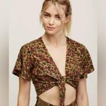 Free People  Bali Surf Date Romper Green/Burgundy Floral Photo 2