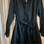 Old Navy  Black Maternity Midi Collared Long Sleeve Shirt Dress Size Large Photo 4