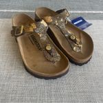 Birkenstock NWT Gizeh Metallic Brown Bronze Spotted Thong Sandals Size 36 Photo 3