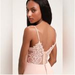 Lulus NWT  Mesh Lace Maxi Dress in Blush Pink Photo 11