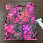 NWT Elizabeth Jones Floral Surf Swim Zip Up Swim Top Size X Photo 0