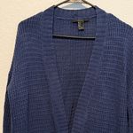 Forever 21  Navy Blue Women's Cardigan size S Knit Cozy Fall Winter Long Sleeve Photo 3