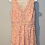 Francesca's NWT Delicate Pink Lace dress with gold trimming Size L Photo 0