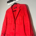 Ralph Lauren Lauren  Linen Red Blazer Jacket Button Shirt Top  Size 6 Photo 1