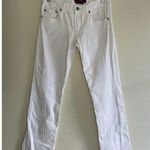 BCBG Maxazria Women Straight Leg Size 2 White Jeans Casual Boho Coastal Summer Photo 0
