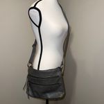 The Sak Reseda Gray Leather Bohemian Crossbody Bag Purse Embossed Floral Photo 2