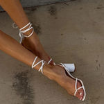 Princess Polly  White Wrap Heels Photo 0