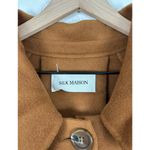 Silk Maison Double Breasted 100% Wool Coat with Belt NWT Size Small Tan Photo 3