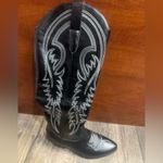Black Western Cowboy Boots with White Stitching Size 6 Photo 5