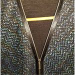 Elie Tahari  Cardigan Sweater Zipper Black Blue Tweed Boucle‎ Wool Blend S Photo 6