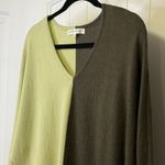 Madison Hudson Sweater Green Color Block Dolman Long Sleeve V Neck M Womens #‎ Size M Photo 2