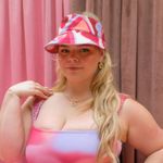 Dazey LA  Reversible Watercolor Hearts Print Adjustable Visor Photo 0