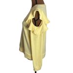 Lulus Kady Light Yellow Ruffle Cold Shoulder Long Sleeve Sweater Top size M Size M Photo 3