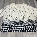Last Tango White and Navy Blue Polka Dot Chiffon Blouse Top; Medium Women’s Photo 9