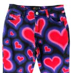 Delia's Dolls Kill Y2K Heart Low Rise Black Purple Red Pink Flare Jeans size XS Photo 8