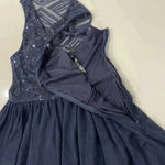 Trixxi  Sequin Tulle Navy Blue Mini Party Dress MeshBack VNeck Women 5 Homecoming Photo 3