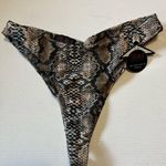 Hot Miami Styles Brown Snake Print Ruched Bust Scrunch Butt bikini NWT Photo 0
