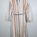 Lemlem New H&M White Striped Kaftan Lyocell Midi Dress Size Medium Photo 1