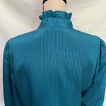 Jonathan Martin Vtg 80s  Ruffle Neck Womens Top Sz 11/12 Coquette Secretary Retro Photo 7