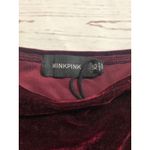 MINKPINK  Long sleeve Crop top XS Red Cranberry Velour Holiday Christmas Photo 2