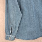 DressBarn Blue Embroidered Scarecrows VTG Button Y2K Cotton Denim Shirt L Large Photo 6