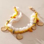 Free People NWT  Spinner Anklet in Neon Yellow Photo 0