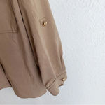 ZARA Gold Button Down Tan Shirt Sz Small Photo 4