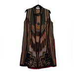 Ritu Kumar Silk Beaded Vest Open Front Boho Artsy Layering Lagenlook Size L Black Size L Photo 3