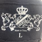 Guess L Black Long Sleeve Affliction Style Tee Top with Ornate Design Photo 4