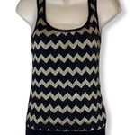 Heart soul  Black And Gold Zigzag Stripes Tank Top Photo 0