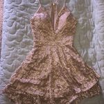 Emerald Sundae Nude/Gold Lace Glittery Dress Photo 0
