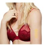 Free People Red Lace Triangle Underwire Bra Berry Wine 32B NWT Photo 0