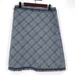Sigrid Olsen ‎ Wool Blend Plaid Fringe Straight Skirt Size 6 Career Office Photo 2