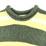 Madewell  size Medium striped‎ fulton pullover sweater yellow green Photo 2