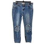 One Teaspoon One X Freebirds Low Rise Distressed Denim Jeans Sz 27 Zipper Hem Photo 1