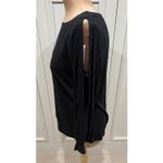 Loft  Black Split Long Sleeve Top Girls Night Out Minimalist Date Night Photo 3