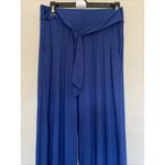Gaiam  Blue Tie Waist Wide Leg Stretch Yoga Workout Activewear Lounge Pants Small Photo 1