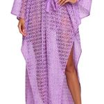 SUNDRESS Helene Crochet Sequins Kaftan, Lavender, XS/S Purple Photo 3
