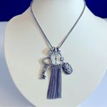 Kendra Scott  Zosia Long Pendant Necklace in Antique Silver‎ Photo 3