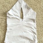 REORIA Butsmooth® Women's Trendy Sexy Criss Cross Halter Neck Sleeveless Thong Bodysuits White Size M Photo 0