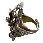 Antique Adjustable Fleur de Lis Gripoix Glass Onyx Large Georgian/Victorian Ring Brown Photo 9