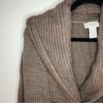 Soft Surroundings Country Weekend Sweater Womens XS Brown Wool Knit Belted Boho Photo 4