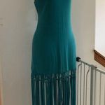 Forever 21 cotton green fringe dress size L Photo 3