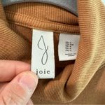 Joie  Ribbed Knit Stretch Pima Cotton Turtleneck Tan Small Photo 1