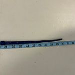 EXPRESS Blue England Made Genuine Leather Adjustable Thin Skinny Silver Oval Buckle Belt Photo 4