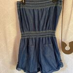 Lime Chili Strapless Shorts Romper‎ Blue Size L Photo 7