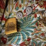 April Cornell Midi Dress Sleeveless Fall Butterfly Cottage Peasant Gauzy Pocket Gold Size L Photo 9