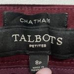 Talbots Women’s Chatham Cropped Tapered Cherry Red Wine Pants Size 8P Petite Photo 4