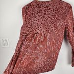 Vera Wang Simply Vera  Long Sleeve Top Crewneck Tee Textured Knit Rust Size M Photo 9