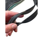 Coach  Camelia Black Distressed Leather Shoulder Bag, Silver Hardware Teal Lining Photo 13